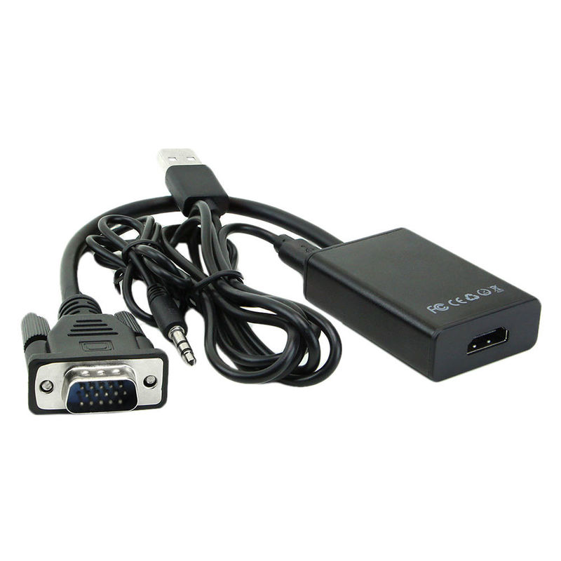 Maschio di VGA a HDMI 1080P HD + audio video adattatore del convertitore della TV HDTV con cavo