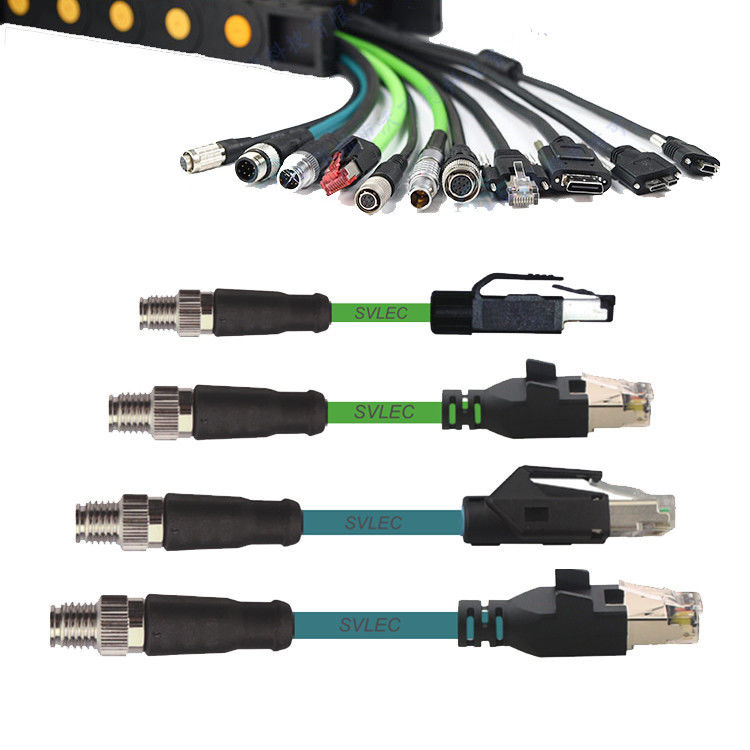 Il cavo a catena M12 di resistenza flessibile alla rete Ethernet della spina RJ45 cabla il carceriere del cablaggio Cat6