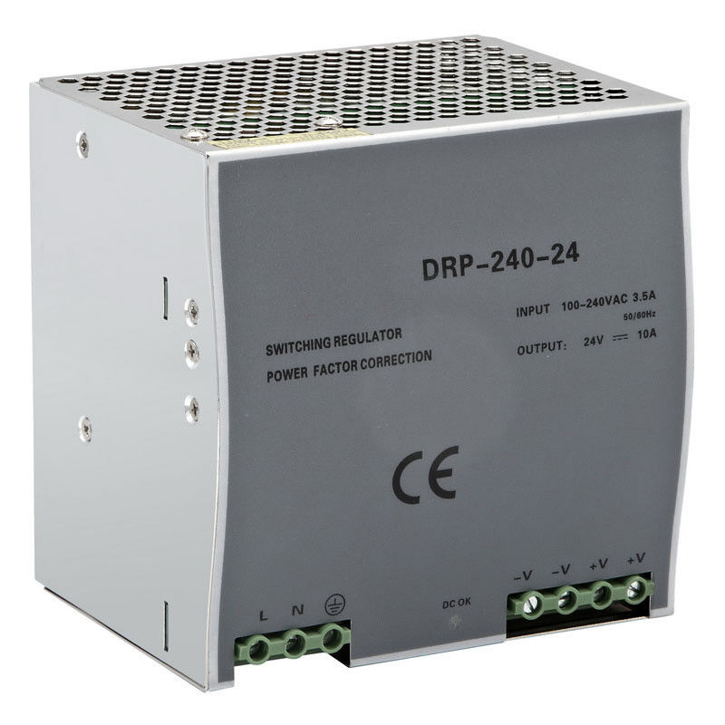 Alimentazione elettrica di modo di commutazione della ferrovia di baccano dell'uscita di CC di DR-240-24 240W 24V 10A