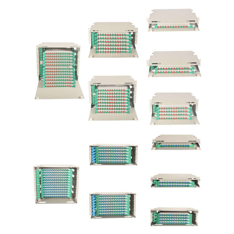 Unità a fibra ottica a 19 pollici della pagina di distribuzione del supporto di scaffale del connettore della st dello Sc LC di ODF FC che fa scorrere cassetta 1U 2U 3U