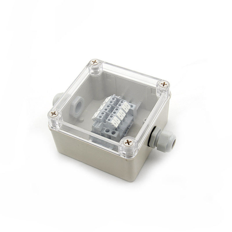 Copertura impermeabile di giunzione della scatola 125*125*75mm di recinzione elettrica di plastica di distribuzione chiara con i connettori