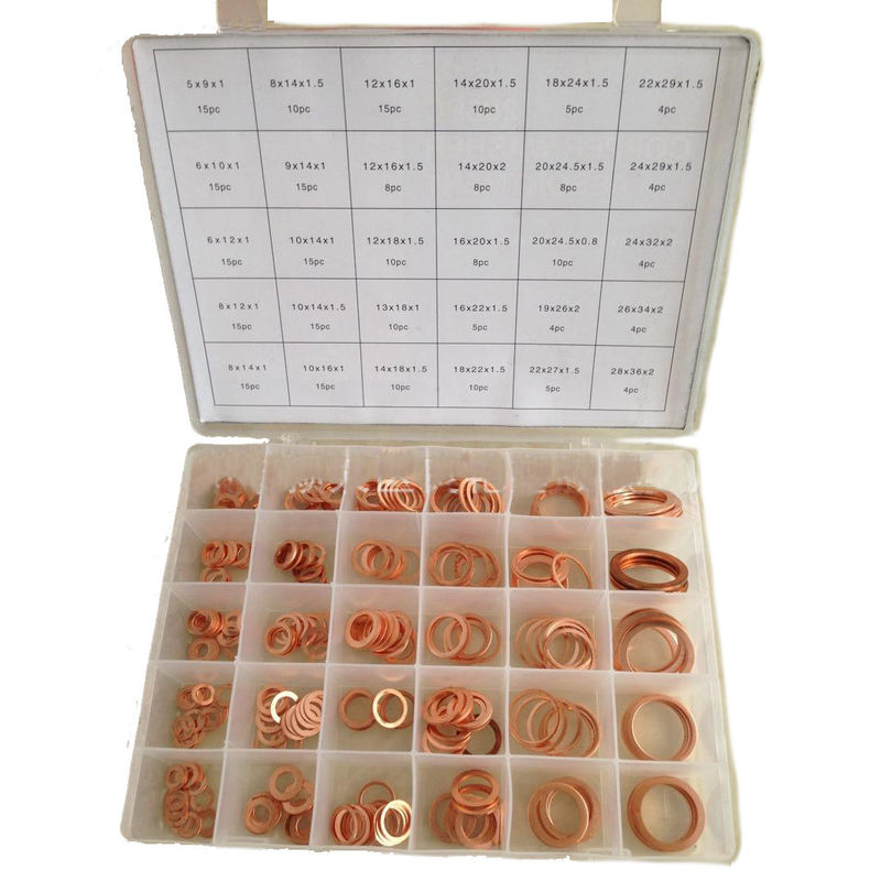 286pcs 30 gradua il corredo secondo la misura piano di rame metrico IMPA813080 di Ring Washer Gaskets Assortment Set