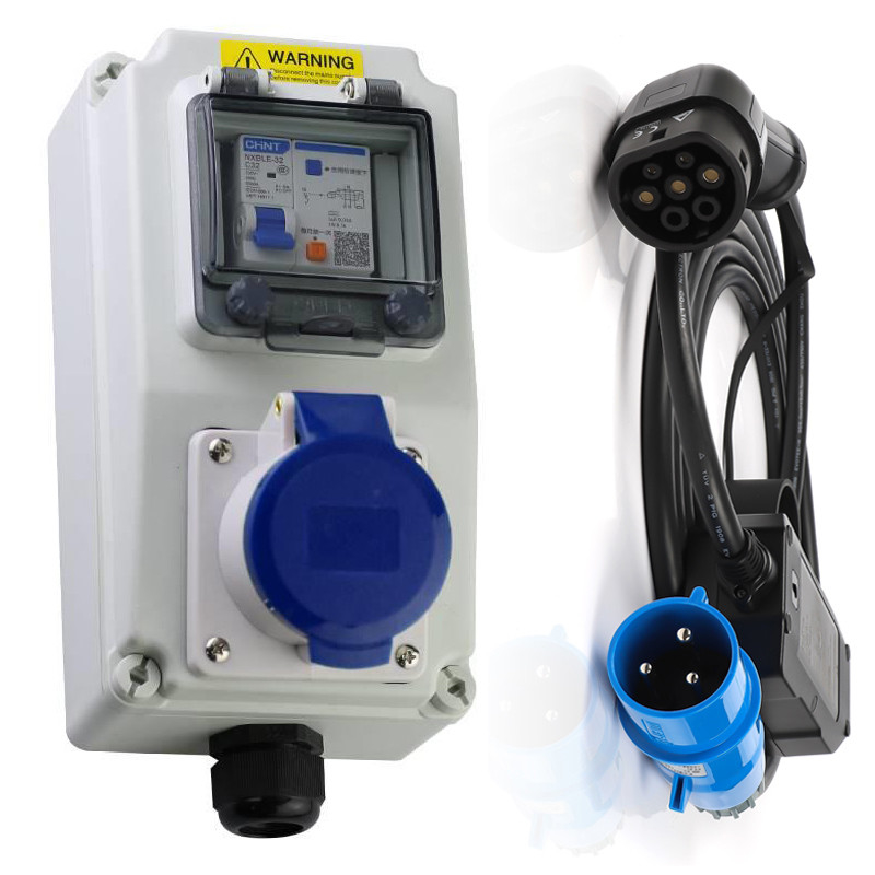 IEC di carico 62196-2 della scatola di amp 220V-240V CEE Plug Car Charger Switch del cavo 32 del veicolo elettrico