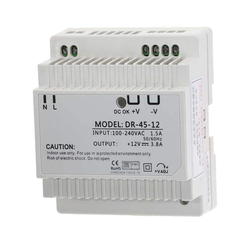 Alimentazione elettrica di modo di commutazione della ferrovia di baccano dell'uscita di CC di DR-45-12 45W 12V 3.5A