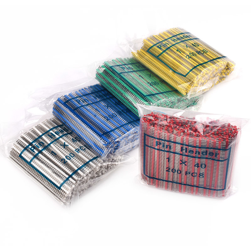 40 colorati pin la singola fila Pin Header Male Connector Strip diritto di 2.54mm per Arduino