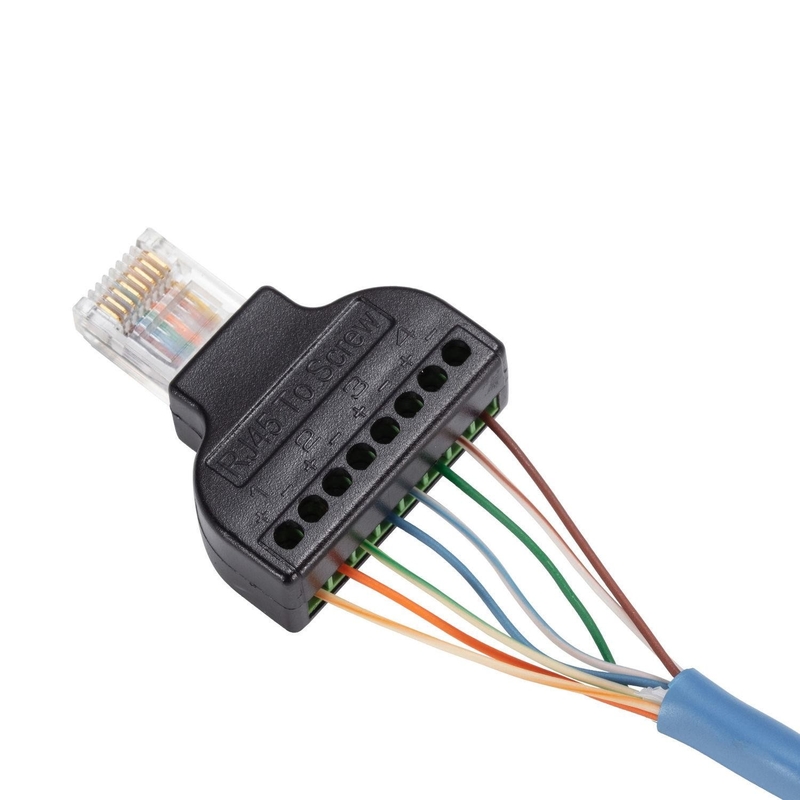 RJ45 maschio 8P8C a 8 Pin Screw Terminal Block Adapter per la video soluzione del CCTV