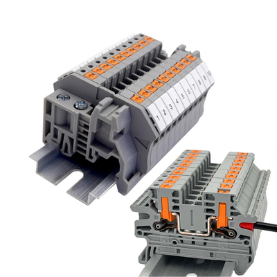 PTV 2.5 Ingresso laterale Connessione push-in Morsetto a molla Kit di morsettiere per guida DIN Set 24A 800V