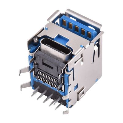 Connettore per scheda PCB con presa femmina USB 3.0 Tipo A e Tipo C a doppia porta per computer portatile