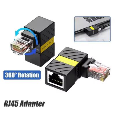 Adaptatore di rete RJ45 da femmina a maschio Cat6A rotazione a 360 gradi per rete Ethernet LAN