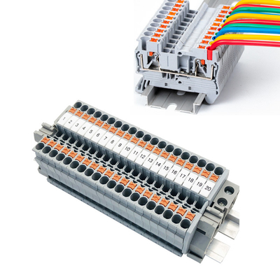 PT 2.5 Din Connettore montato su rotaia Push In Connection Spring Clamp Terminal Blocks Kit